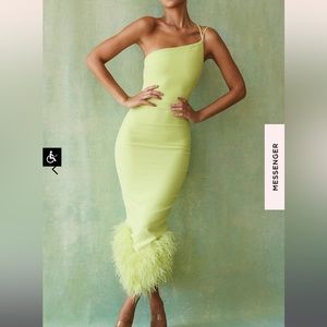 House Of CB ALESSIA LIME MIDI DRESS
